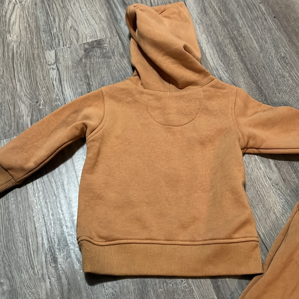 Kids Tan Hoodie and Jogger Set Sz 12 m - Picture 3 of 5